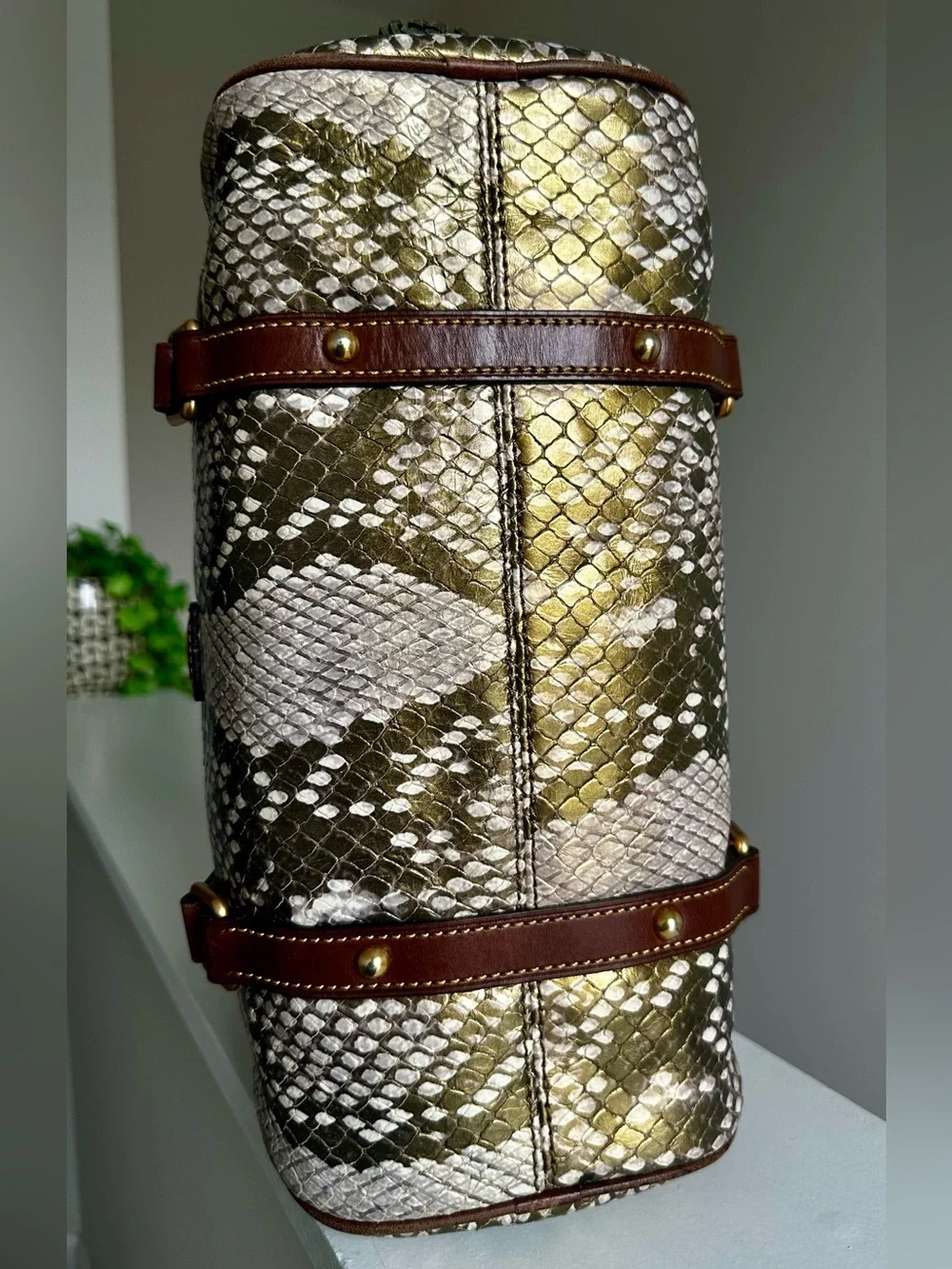 Dooney & Bourke Florentine Satchel Gold Pearl Python LIKE NEW RESERVED for GRACE